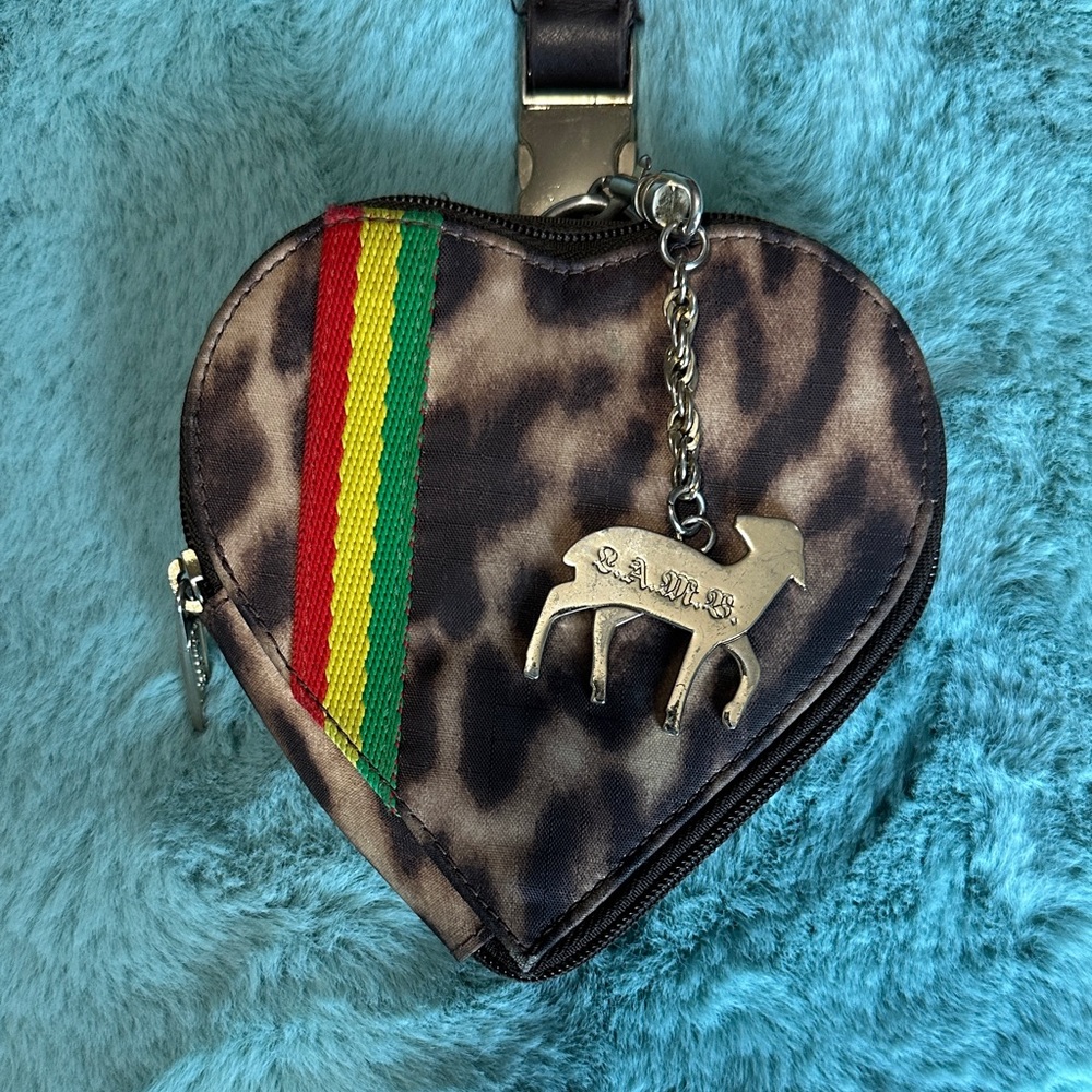L.A.M.B. x LeSportsac Heart-Shaped Leopard Print Wristlet